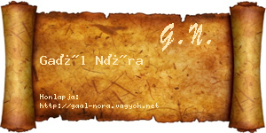 Gaál Nóra névjegykártya